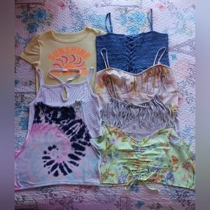 Lot of 7 American Eagle AEO Tank Tops size XL Excellent Condition Tie Dye Floral